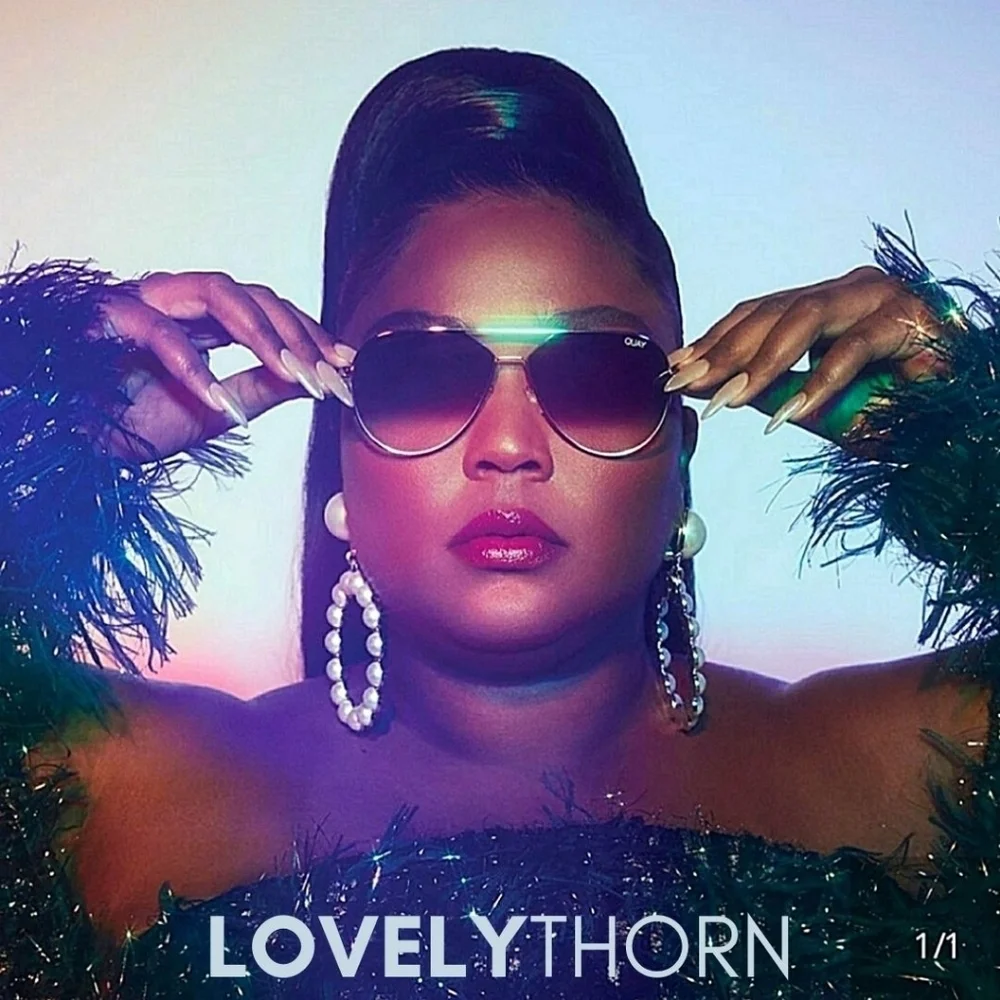 QUAY // ltd ed lizzo collaboration black fade gold frame ultra-glam aviators